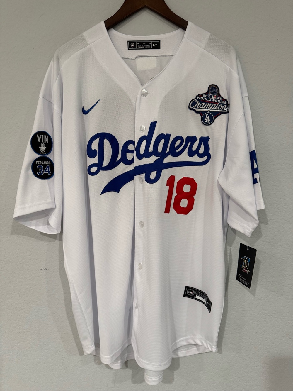 Nike Los Angeles Dodgers Yamamoto 2025 World Series Championship Jersey size XXL